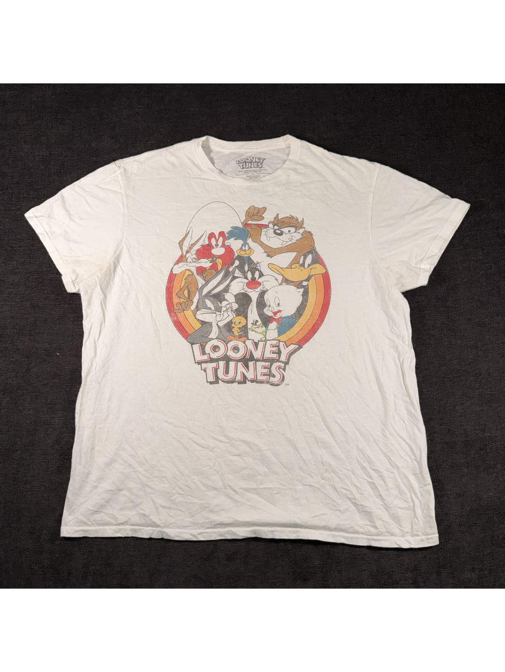 Looney Tunes Classic Characters White Cotton T-Shirt Large